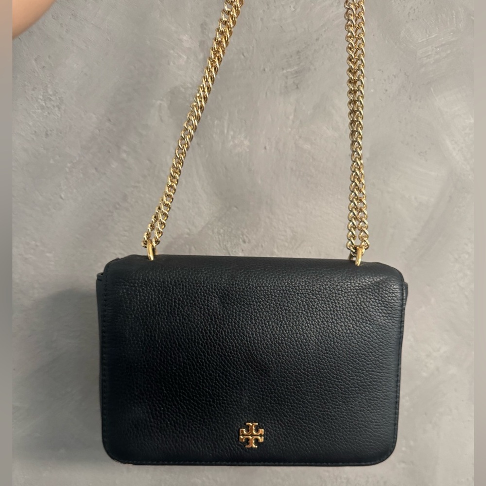 Tory Burch Black Crossbody with Gold Chain